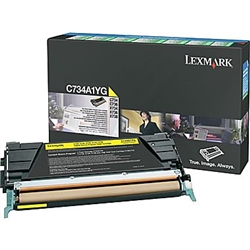 Lexmark C734A1YG OEM "Return Program" Yellow Laser Toner Cartridge