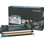 Lexmark C736H1CG OEM "Return Program" Cyan High Yield Toner Cartridge
