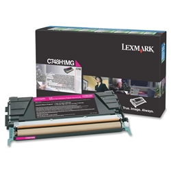 Lexmark C748H1MG OEM "Return Program" Magenta High Yield Laser Toner Cartridge