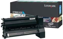 Lexmark C782X1CG OEM "Return Program" Cyan Extra High Yield Laser Toner Cartridge