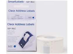 Seiko SLP-1RLC Clear Address Labels 1 1/8" X 3 1/2" (130 Labels per roll / 1 roll per box)