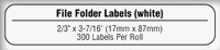Brother DK1203 White File Folder Labels 0.66" x 3.4" (17mm x 87.1mm) (300 Labels)