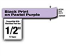 Brother TZeMQF31 Black on Pastel Purple Laminated Tape 12mm x 5m (1/2" x 16'4")