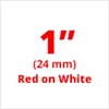 Brother TZe252 Red on White Laminated Tape for Indoor and Outdoor Use 24mm x 8m ( 1" x 26'2") 