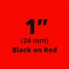 Brother TZe451 Black on Red Laminated Tape for Indoor and Outdoor Use 24mm x 8m ( 1" x 26'2") 