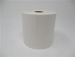 Brother BCS1A025102 4" x 1" TT Premium Paper Label (for Wax & Wax/Resin Ribbon), 5inOD/1in Core, 2, 300 Labels/Roll, 4 Rolls/Case