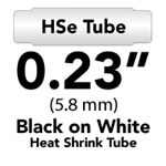Brother HSE211 Black on White Heat Shrink Tube 0.23 in x 4.9 ft (5.8mm x 1.5m)