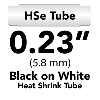 Brother HSE211 Black on White Heat Shrink Tube 0.23 in x 4.9 ft (5.8mm x 1.5m)