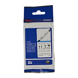 Brother HSE231 Black on White Heat Shrink Tube 0.46 in x 4.9 ft (11.7mm x 1.5m)