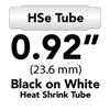 Brother HSE251 Black on White Heat Shrink Tube 0.92 in x 4.9 ft (23.6mm x 1.5m)