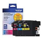 Brother LC1033PKS ( LC-1033PKS ) OEM High Yield Colour Inkjet Cartridges, Combo Pack