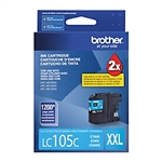 Brother LC105C ( LC-105C ) OEM Cyan High Yield Inkjet Cartridge