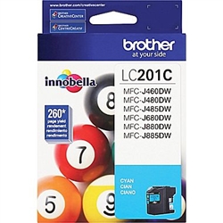 Brother LC201C ( LC-201C ) OEM Cyan Inkjet Cartridge