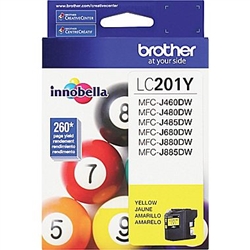 Brother LC201Y ( LC-201Y ) OEM Yellow Inkjet Cartridge