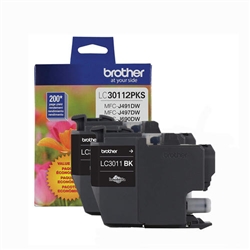 Brother LC30112PKS ( LC-30112PKS ) OEM Black Inkjet Cartridge (Dual Pack)