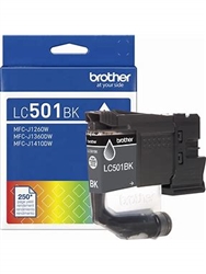 Brother LC501BK ( LC-501BK ) OEM Black Ink Cartridge; 250 Pages
