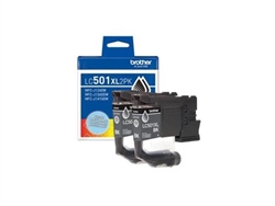Brother LC501XL2PKS ( LC-501XL2PKS ) OEM Black High Yield Ink Cartridge; 500 Pages (Pack of 2)