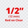 Brother TC11 Red on Clear Laminated Tape 12mm x 7.5m (1/2" x 25' long) - Pack of 2