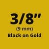 Brother TC90Z1 Black on Gold Laminated Tape 9mm x 7.5m (3/8" x 25' long)
