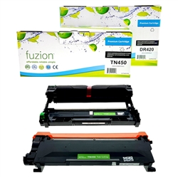 Brother TN450 / TN-450 Compatible Black High Yield Laser Toner Cartridge and  DR420 / DR-450 Drum Unit