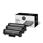 Brother TN760 ( TN-760 ) Compatible Black High Yield Laser Toner Cartridge (Pack of 3)