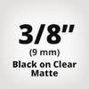 Brother TX1211 Black on Clear Laminated Tape for Indoor and Outdoor Use 9mm x 15m (3/8" x 50') 
