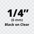 Brother TZe111 Black on Clear Laminated Tape for Indoor and Outdoor Use 6mm x 8m (1/4" x 26'2") 
