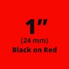 Brother TZe451 Black on Red Laminated Tape for Indoor and Outdoor Use 24mm x 8m ( 1" x 26'2") (Pack of 2)
