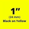 Brother TZESL651 Black on Yellow Self-Laminating Tape 24mm x 8m (1" x 26'2")