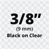 Brother TZe121 Compatible Black on Clear Laminated Tape for Indoor and Outdoor Use 9mm x 8m (3/8" x 26'2") 