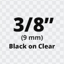 Brother TZe121 Compatible Black on Clear Laminated Tape for Indoor and Outdoor Use 9mm x 8m (3/8" x 26'2") 