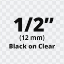 Brother TZe131 Compatible Black on Clear Laminated Tape for Indoor and Outdoor Use 12mm x 8m (1/2" x 26'2") 