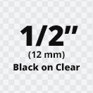Brother TZe131 Black on Clear Laminated Tape for Indoor and Outdoor Use 12mm x 8m (1/2" x 26'2") 