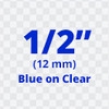 Brother TZe133 Blue on Clear Laminated Tape for Indoor and Outdoor Use 12mm x 8m (1/2" x 26'2")  (Pack of 5)