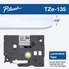 Brother TZe135 White on Clear Laminated Tape for Indoor and Outdoor Use 12mm x 8m (1/2" x 26'2")  (Pack of 2)
