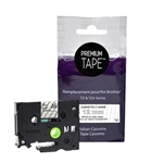 Brother TZe135 Compatible White on Clear Laminated Tape for Indoor and Outdoor Use 12mm x 8m (1/2" x 26'2") 