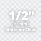 Brother TZe135 White on Clear Laminated Tape for Indoor and Outdoor Use 12mm x 8m (1/2" x 26'2") 