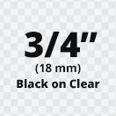 Brother TZe141 Black on Clear Laminated Tape for Indoor and Outdoor Use 18mm x 8m (3/4" x 26'2") 