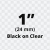Brother TZe151 Black on Clear Laminated Tape for Indoor and Outdoor Use 24mm x 8m ( 1" x 26'2") (Pack of 2)