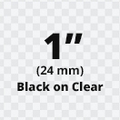 Brother TZe151 Black on Clear Laminated Tape for Indoor and Outdoor Use 24mm x 8m ( 1" x 26'2") 