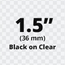 Brother TZe161 Black on Clear Laminated Tape for Indoor and Outdoor Use 36mm x 8m (1 1/2" x 26'2") 