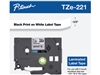 Brother TZe221G Black on White Laminated Tape for Indoor and Outdoor Use 9mm x 8m (3/8" x 26'2") 