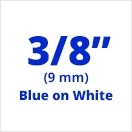 Brother TZe223 Blue on White Laminated Tape for Indoor and Outdoor Use 9mm x 8m (3/8" x 26'2")  (Pack of 2)