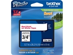 Brother TZe242 Red on White Laminated Tape for Indoor and Outdoor Use 18mm x 8m (3/4" x 26'2") (Pack of 2)