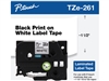 Brother TZe261G Black on White Laminated Tape for Indoor and Outdoor Use 36mm x 8m (1 1/2" x 26'2") 