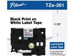 Brother TZe261G Black on White Laminated Tape for Indoor and Outdoor Use 36mm x 8m (1 1/2" x 26'2") 
