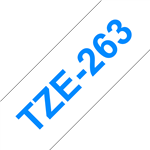 Brother TZe263 Blue on White Laminated Tape for Indoor and Outdoor Use 36mm x 8m (1 1/2" x 26'2") 