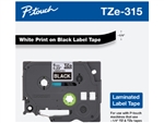 Brother TZe315 White on Black Laminated Tape for Indoor and Outdoor Use 6mm x 8m (1/4" x 26'2") (Pack of 2)