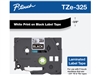 Brother TZe325 White on Black Laminated Tape for Indoor and Outdoor Use 9mm x 8m (3/8" x 26'2") 