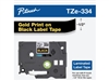 Brother TZe334G Gold on Black Laminated Tape for Indoor and Outdoor Use 12mm x 8m (1/2" x 26'2") 